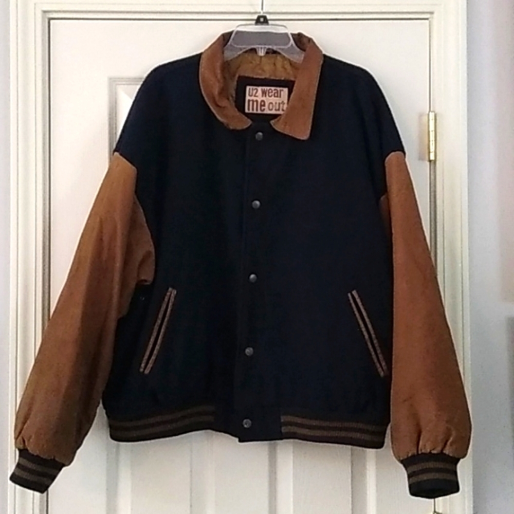 Vintage 90's Wool & Leather Bomber